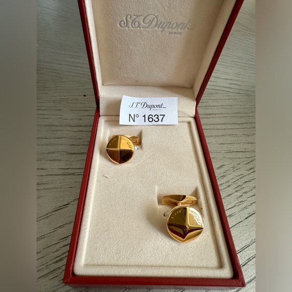 S.T. DUPONT iconic signature style 18k gold cufflinks - Picture 4 of 9